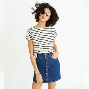 Madewell Stretch Denim Straight Mini Skirt in Arroyo Wash: Button-Front size 27